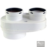 Picture: Adaptor tubulatură evacuare dublă, 80 mm, intrare 80/125, Ryton, PP