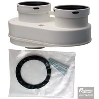 Picture: Adaptor tubulatură evacuare dublă, 80 mm, cu vizor service,  intrare 60/100, PP